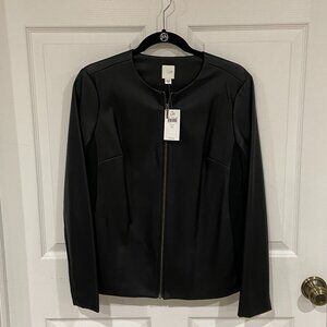 J. Jill Black Faux Leather Lined Jacket - Size XS - NWT